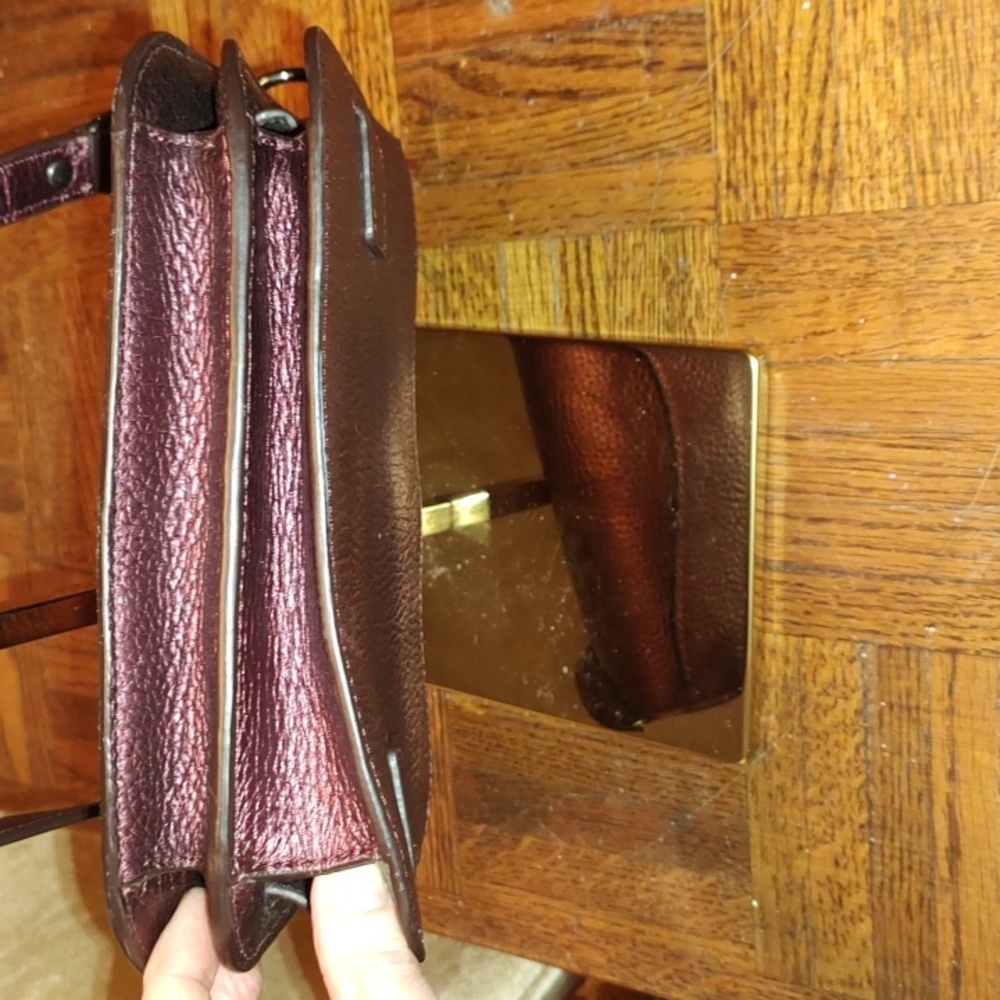 Coach Mini Swagger 2015 35995 Metallic Berry Leather Crossbody $350 Retail EUC - Picture 9 of 16